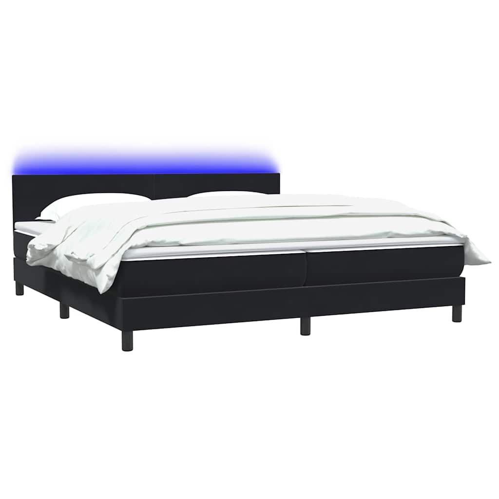 Boxspringbett mit Matratze Schwarz 200x210 cm Samt