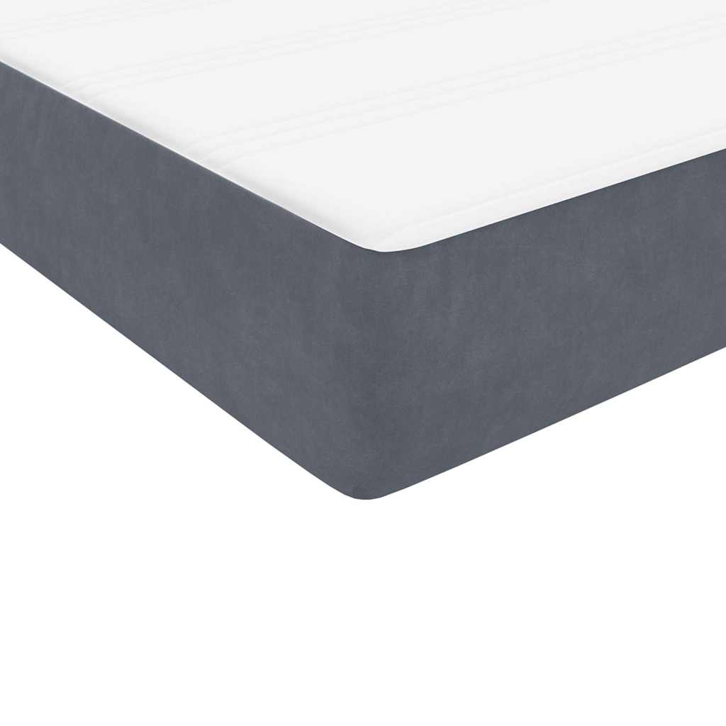 Boxspringbett mit Matratze Dunkelgrau 100x220 cm Samt