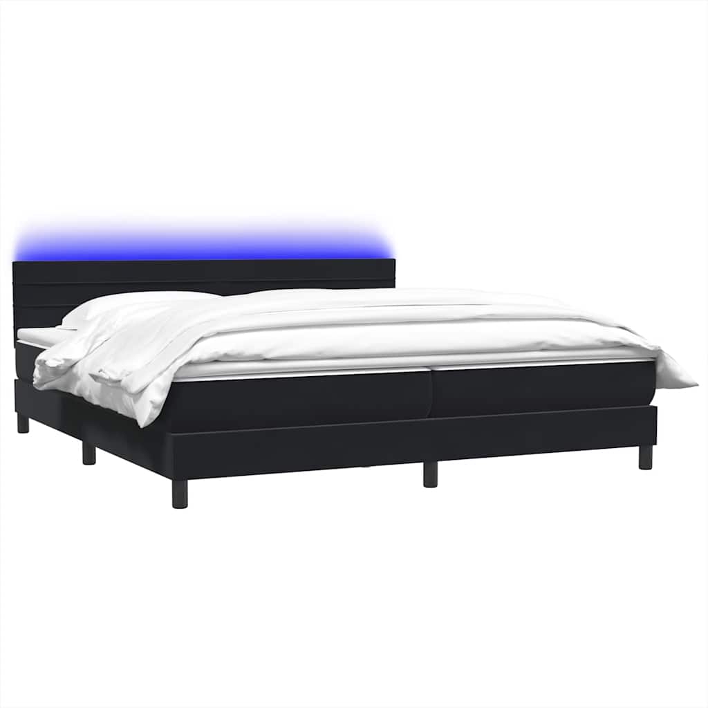 Boxspringbett mit Matratze Schwarz 200x210 cm Samt