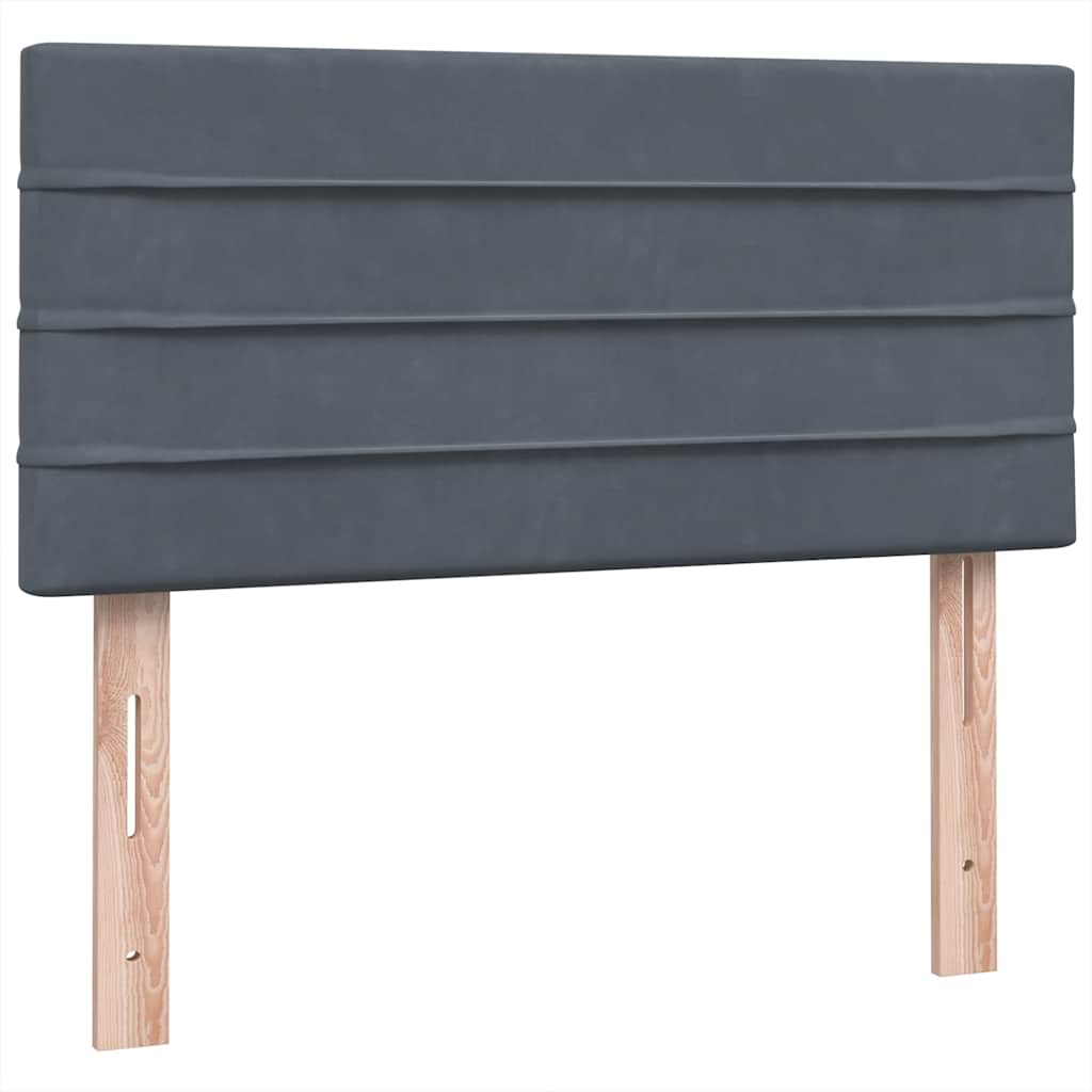 Boxspringbett mit Matratze Dunkelgrau 100x220 cm Samt