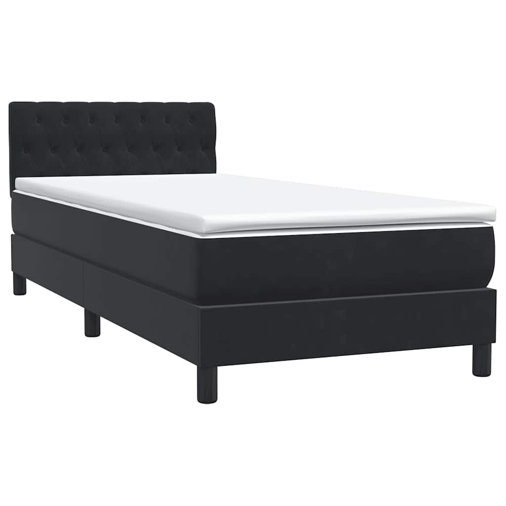 Boxspringbett mit Matratze Schwarz 80x210 cm Samt