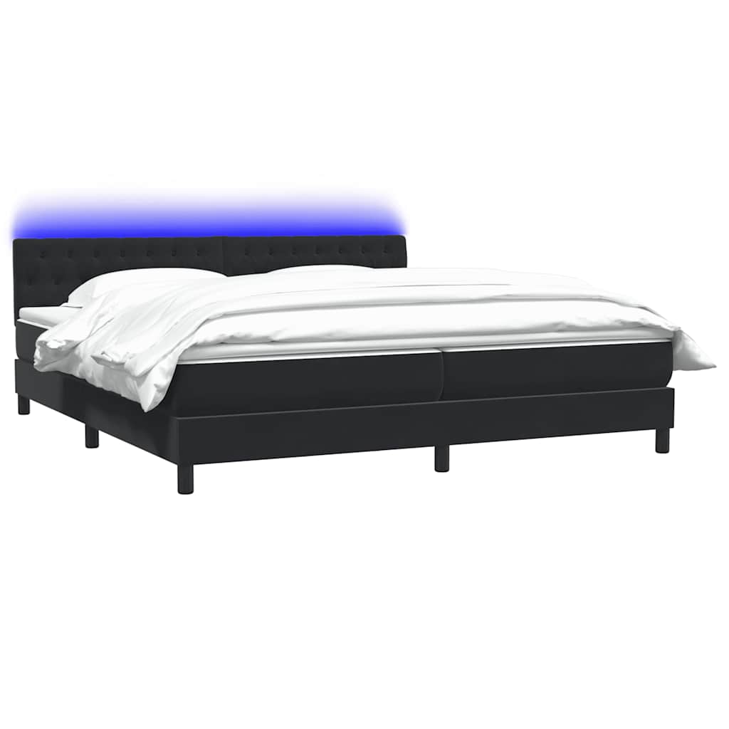 Boxspringbett mit Matratze Schwarz 200x210 cm Samt
