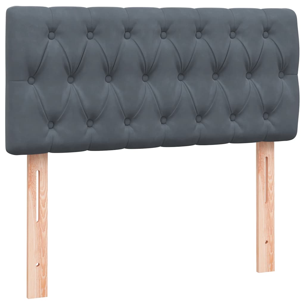 Boxspringbett mit Matratze Dunkelgrau 100x220 cm Samt