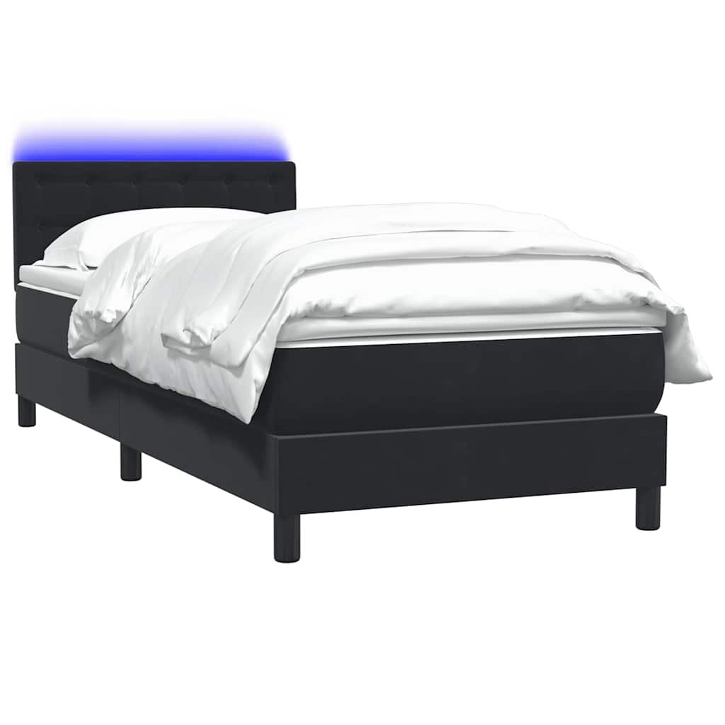 Boxspringbett mit Matratze Schwarz 80x210 cm Samt