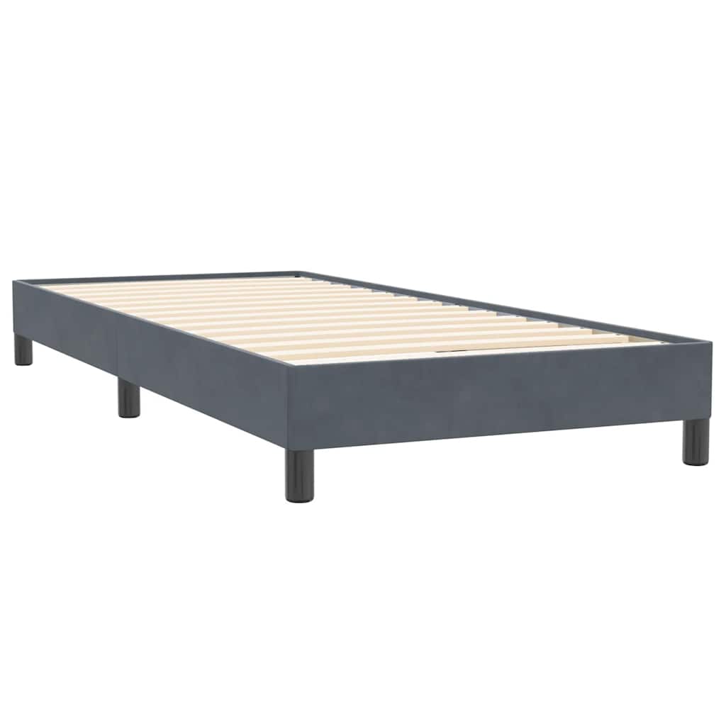 Boxspringbett mit Matratze Dunkelgrau 100x220 cm Samt