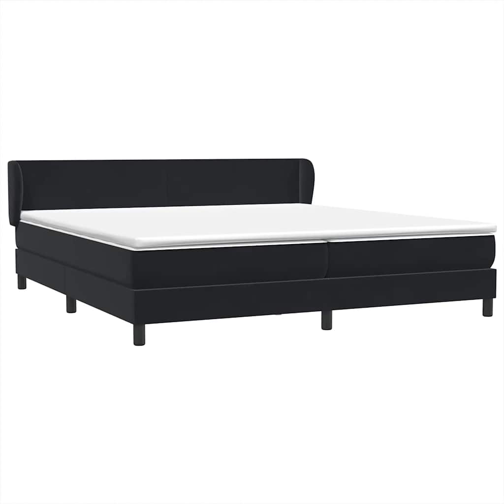 Boxspringbett mit Matratzen Schwarz 180x210 cm Samt