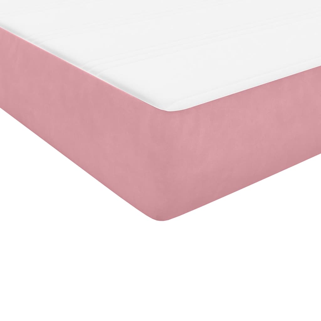 Boxspringbett mit Matratzen Rosa 180x210 cm Samt