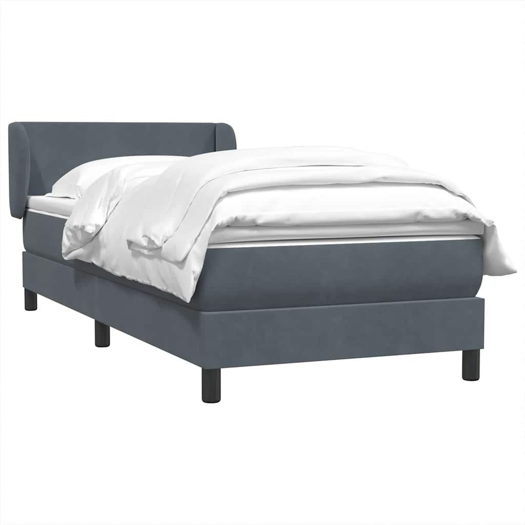 Boxspringbett mit Matratze Dunkelgrau 100x220 cm Samt