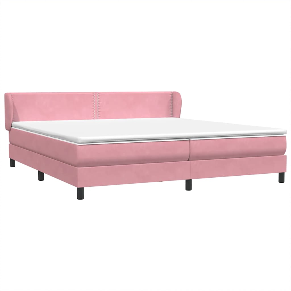 Boxspringbett mit Matratzen Rosa 180x210 cm Samt