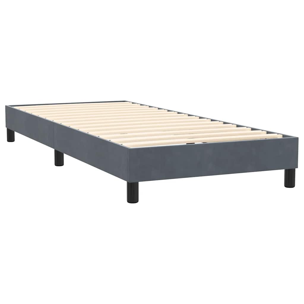 Boxspringbett mit Matratze Dunkelgrau 100x220 cm Samt