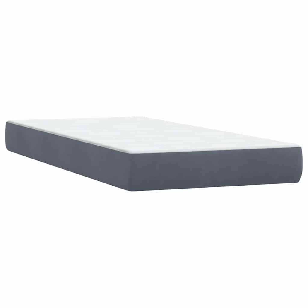 Boxspringbett mit Matratze Dunkelgrau 100x220 cm Samt