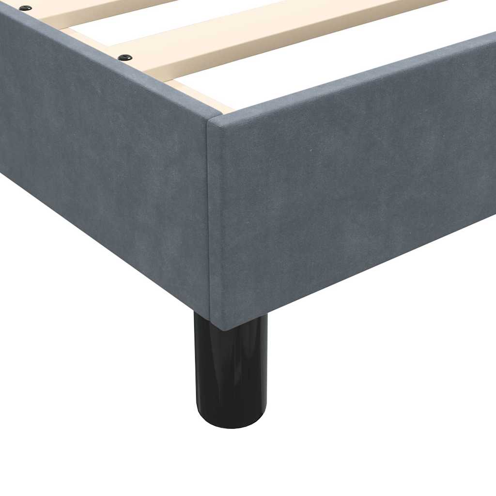 Boxspringbett mit Matratze Dunkelgrau 100x220 cm Samt