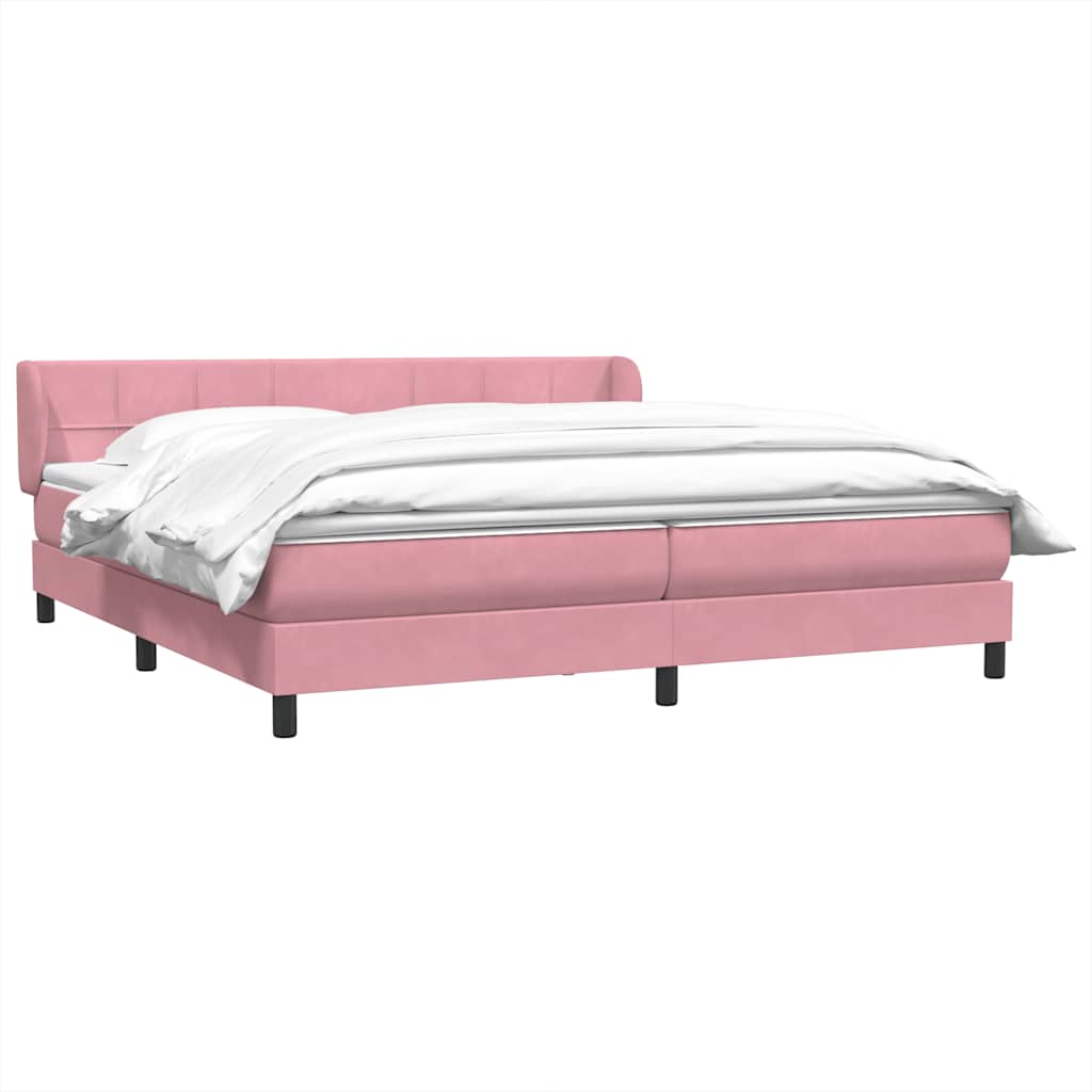Boxspringbett mit Matratzen Rosa 180x210 cm Samt