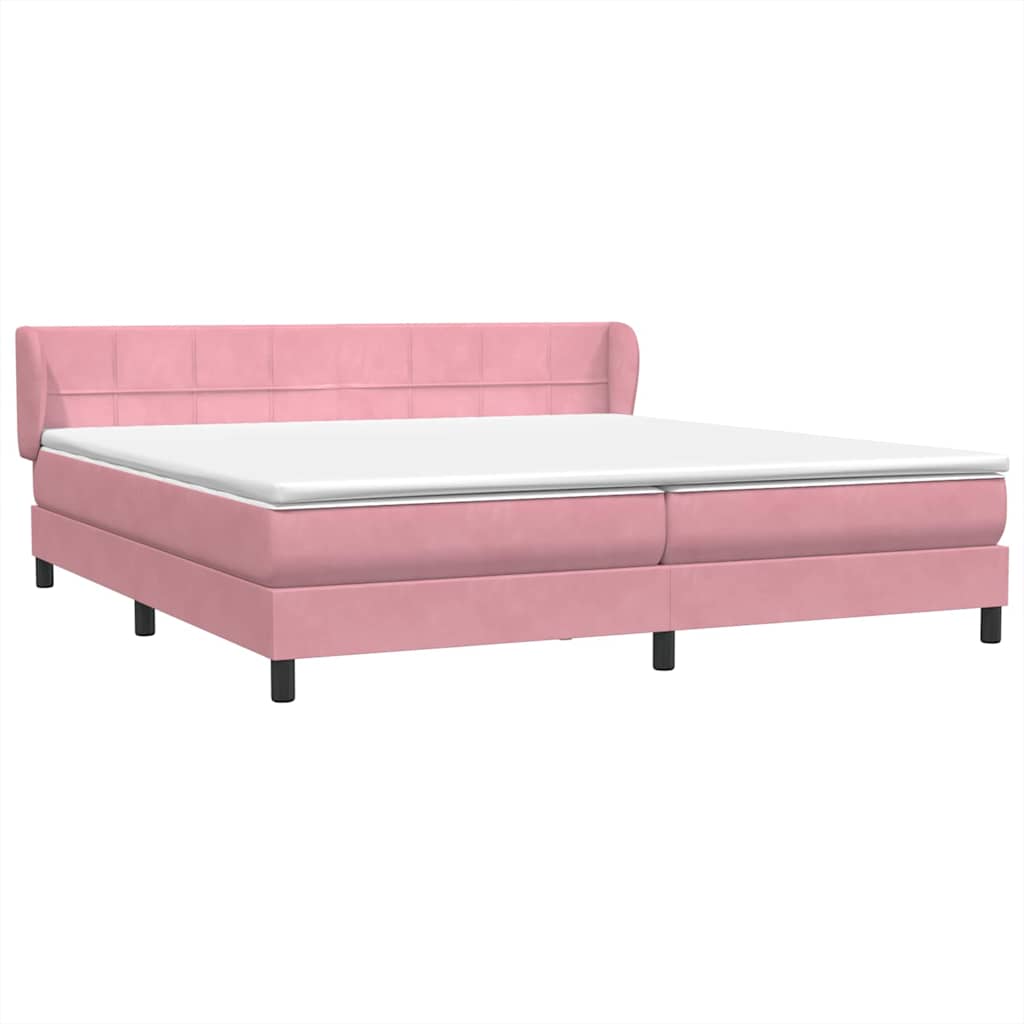 Boxspringbett mit Matratzen Rosa 180x210 cm Samt