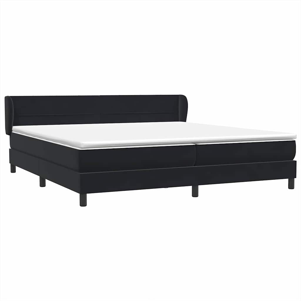 Boxspringbett mit Matratzen Schwarz 200x210 cm Samt
