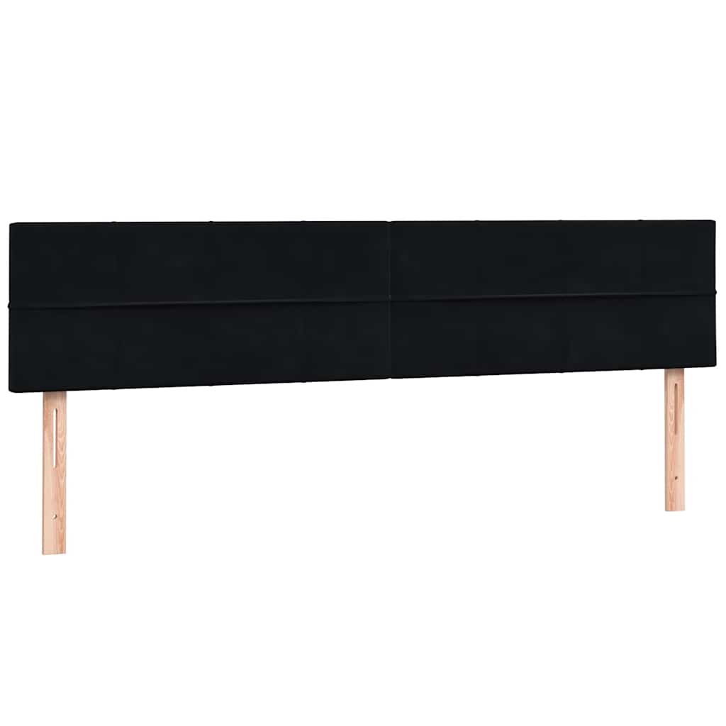 Boxspringbett mit Matratzen Schwarz 200x210 cm Samt
