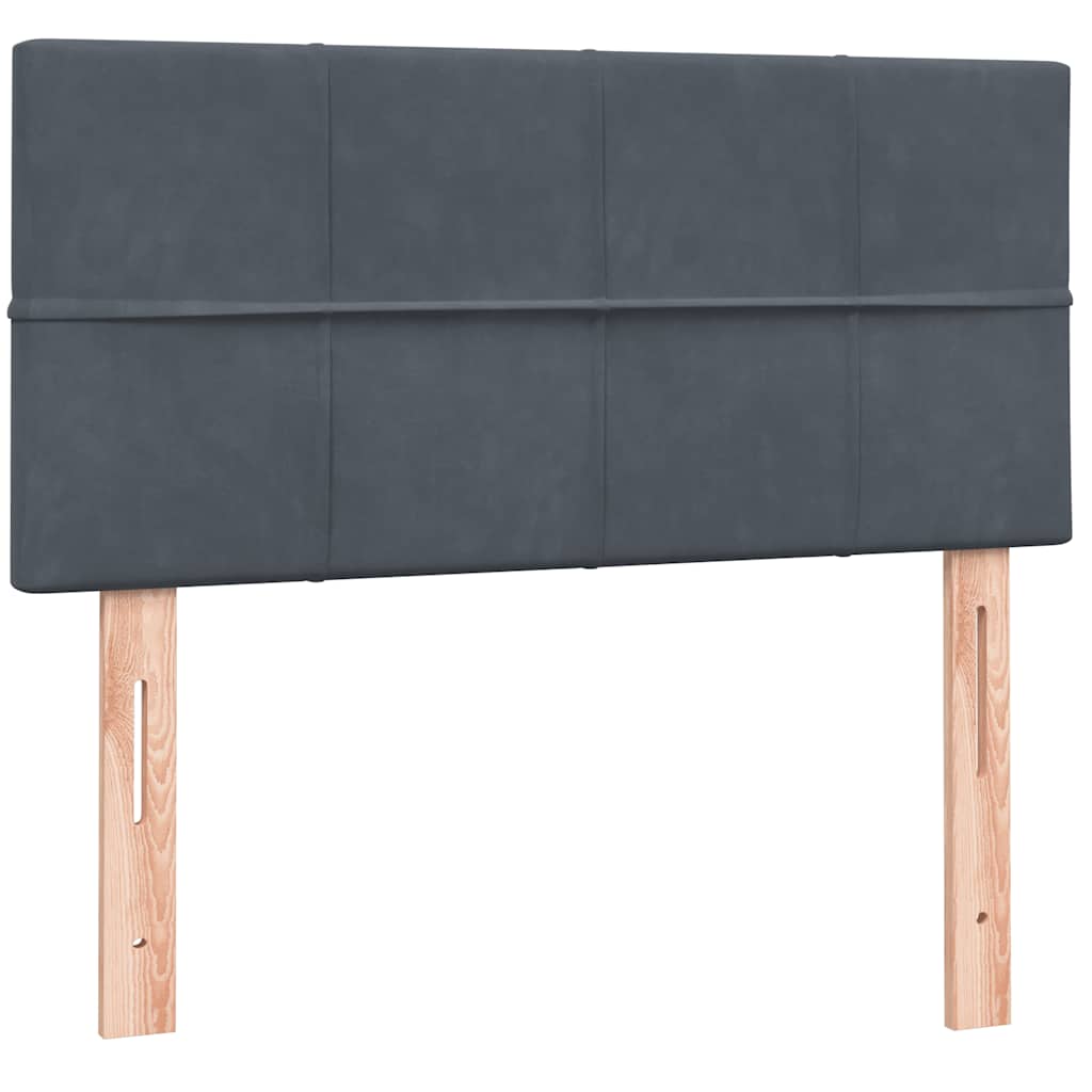 Boxspringbett mit Matratze Dunkelgrau 100x220 cm Samt
