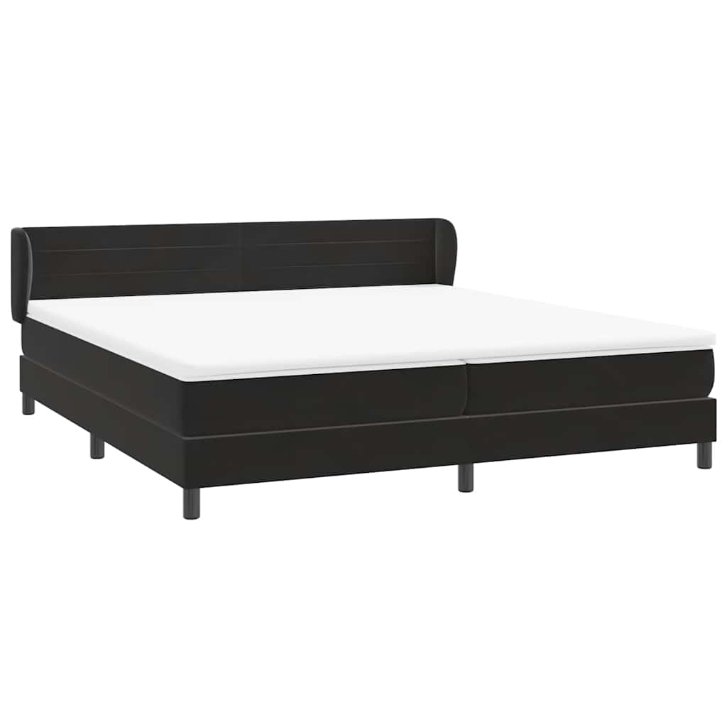 Boxspringbett mit Matratzen Schwarz 180x210 cm Samt