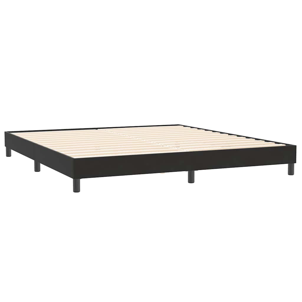 Boxspringbett mit Matratzen Schwarz 180x210 cm Samt