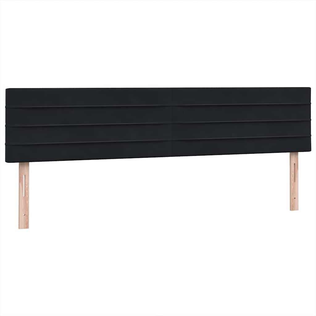 Boxspringbett mit Matratzen Schwarz 180x210 cm Samt