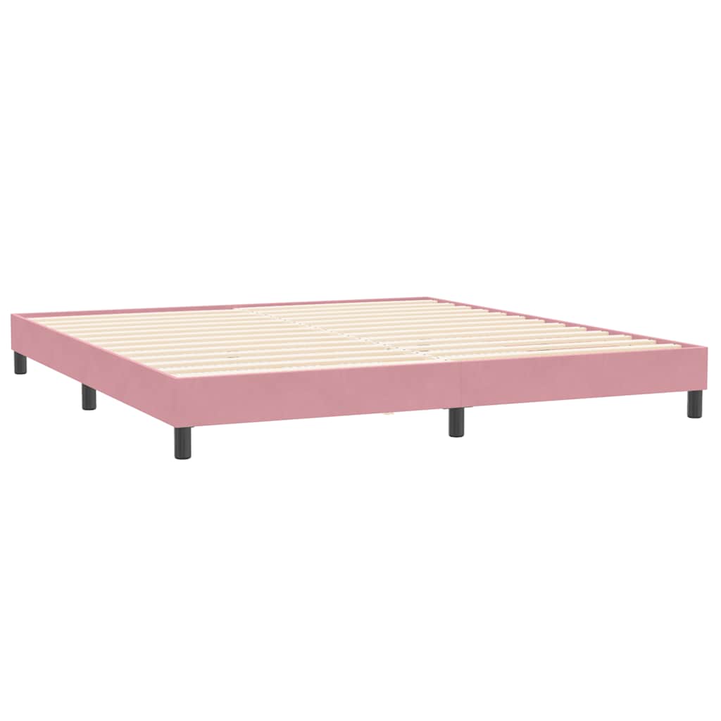 Boxspringbett mit Matratzen Rosa 180x210 cm Samt