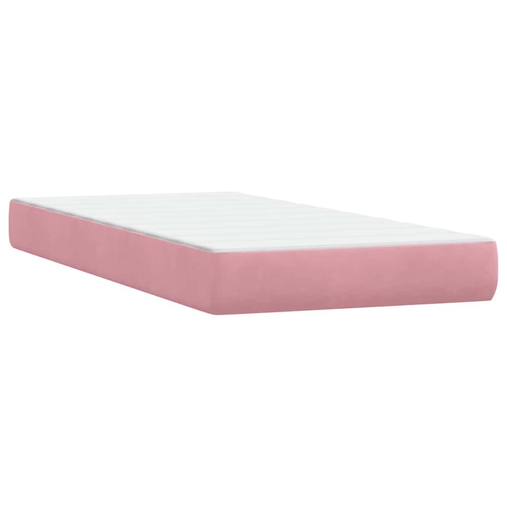 Boxspringbett mit Matratzen Rosa 180x210 cm Samt