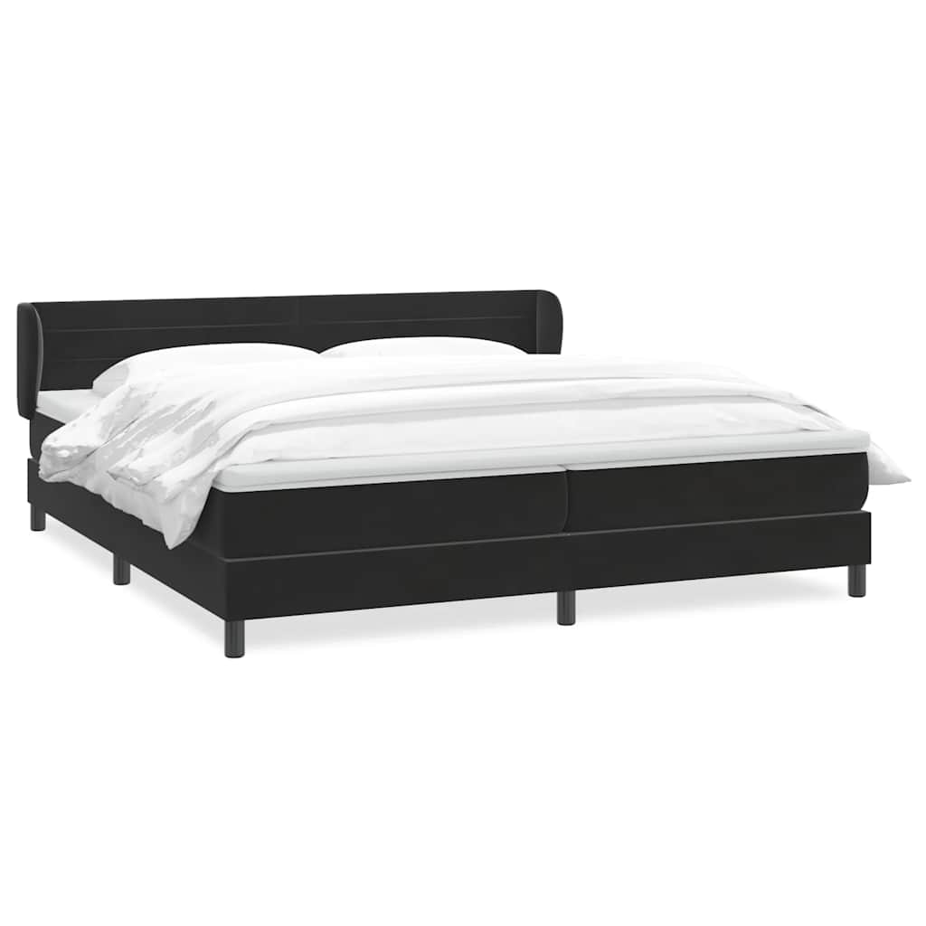 Boxspringbett mit Matratzen Schwarz 200x210 cm Samt