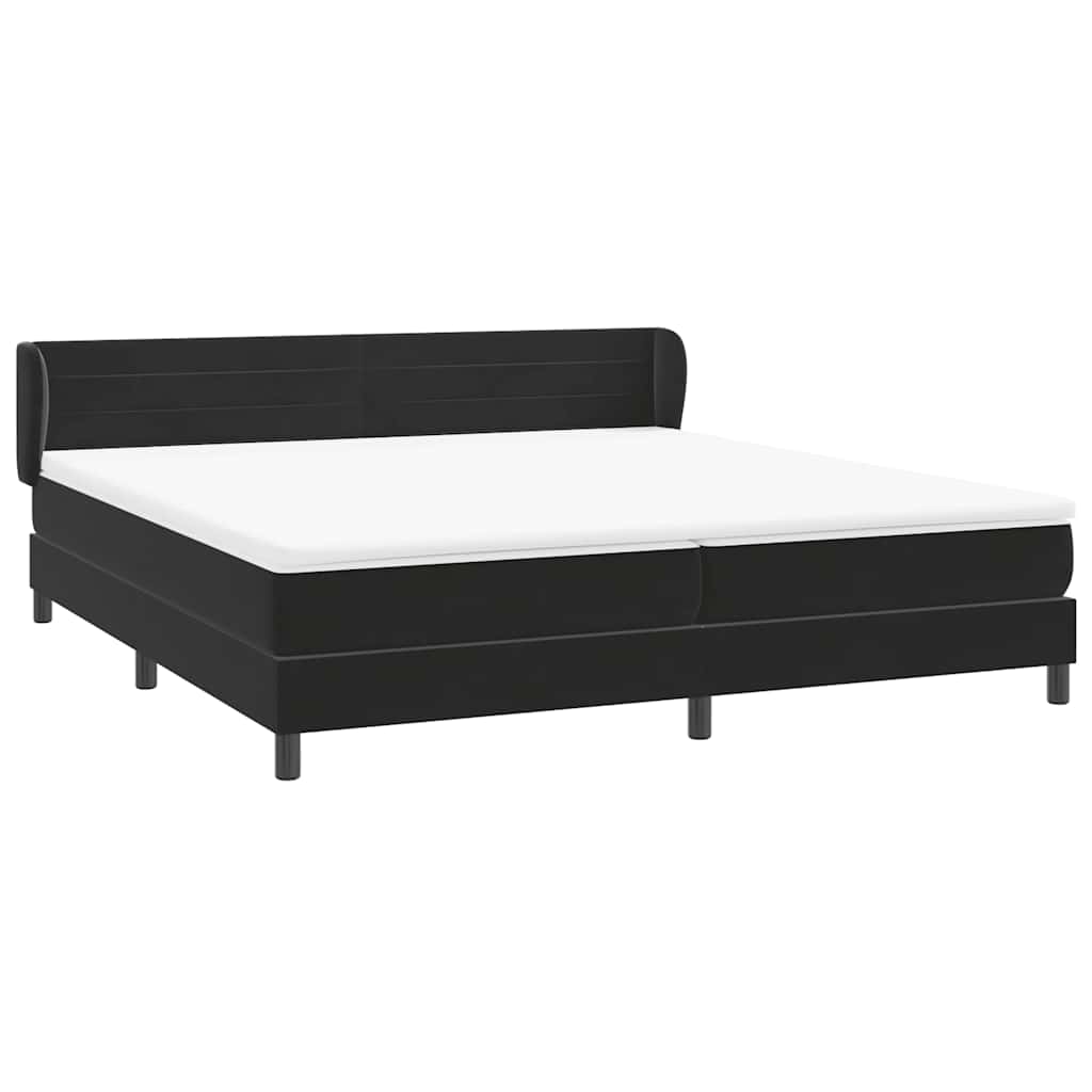 Boxspringbett mit Matratzen Schwarz 200x210 cm Samt