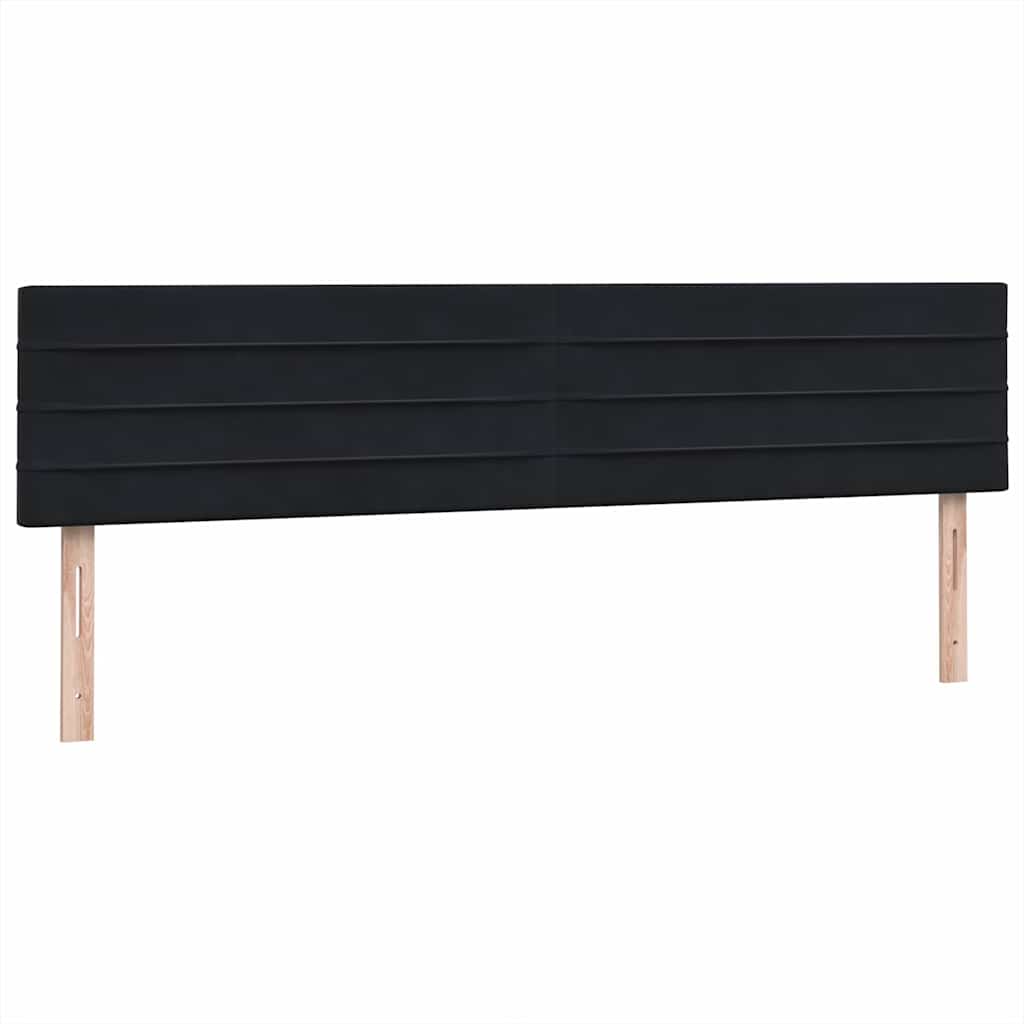 Boxspringbett mit Matratzen Schwarz 200x210 cm Samt