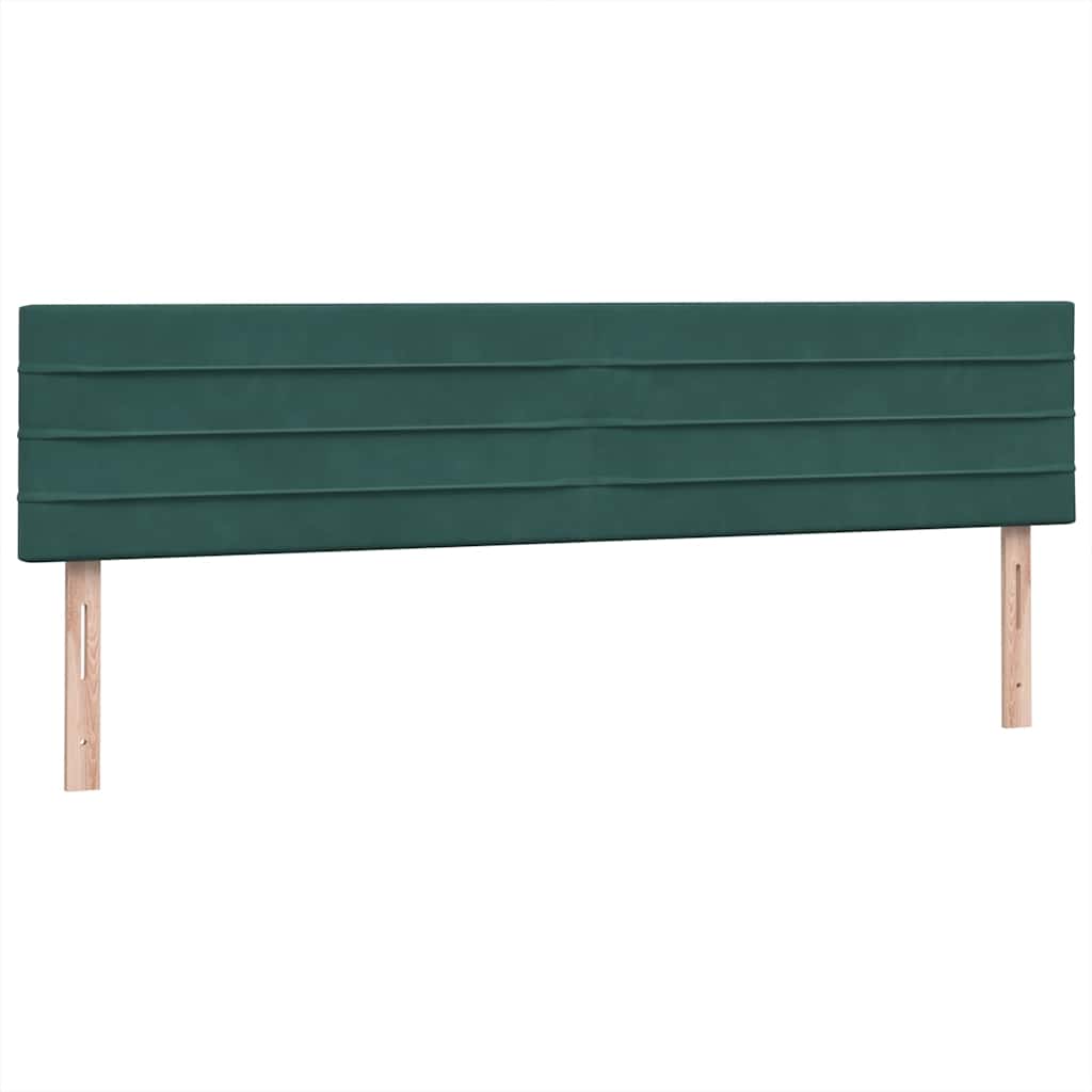 Boxspringbett mit Matratzen Dunkelgrün 200x210 cm Samt