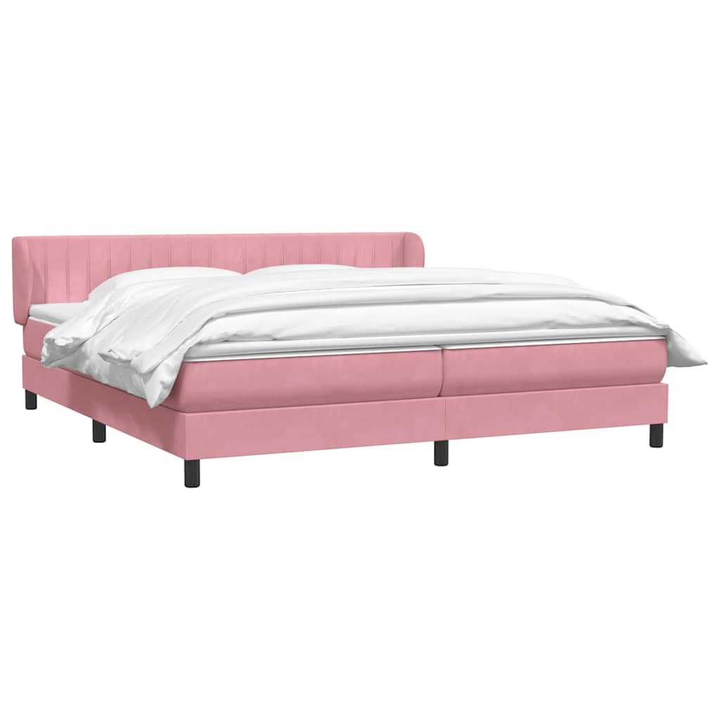 Boxspringbett mit Matratzen Rosa 180x210 cm Samt