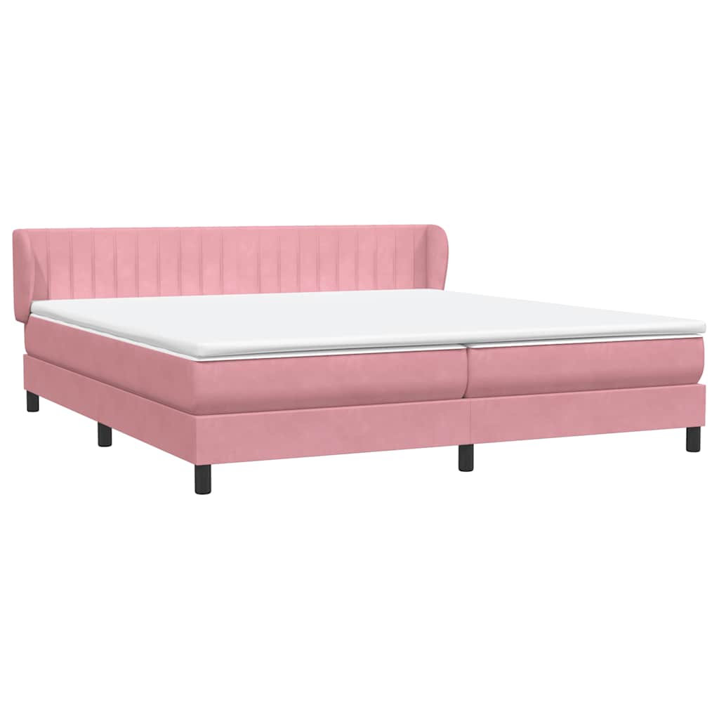 Boxspringbett mit Matratzen Rosa 180x210 cm Samt