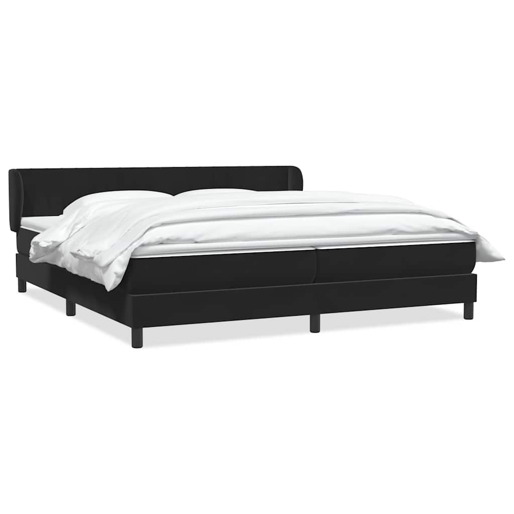 Boxspringbett mit Matratzen Schwarz 200x210 cm Samt