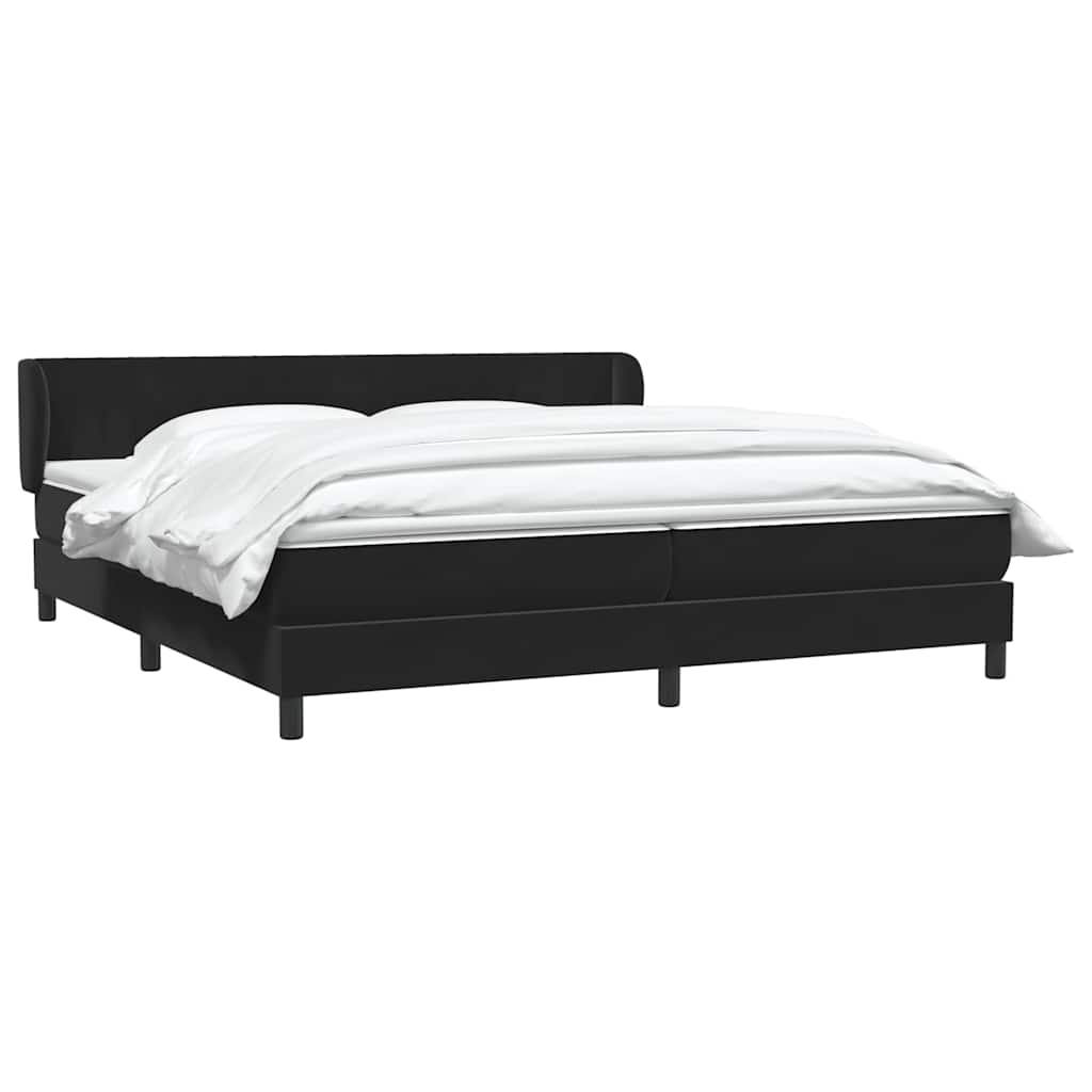 Boxspringbett mit Matratzen Schwarz 200x210 cm Samt