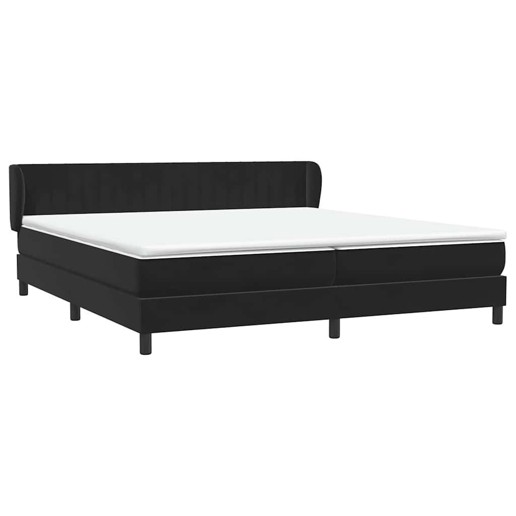 Boxspringbett mit Matratzen Schwarz 200x210 cm Samt