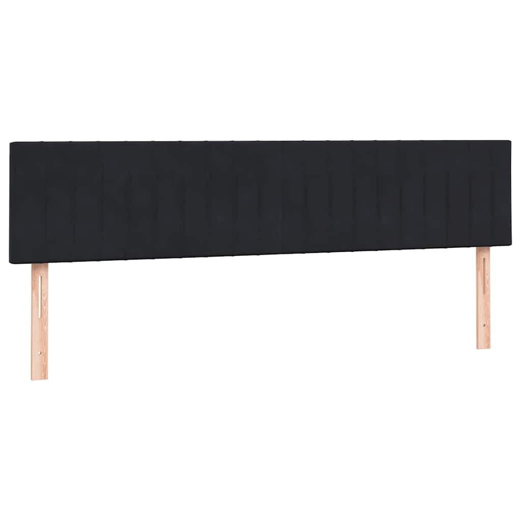 Boxspringbett mit Matratzen Schwarz 200x210 cm Samt