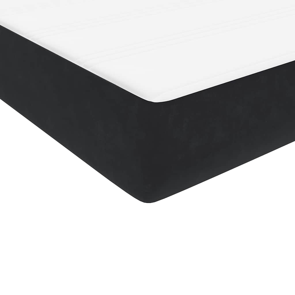 Boxspringbett mit Matratzen Schwarz 200x210 cm Samt