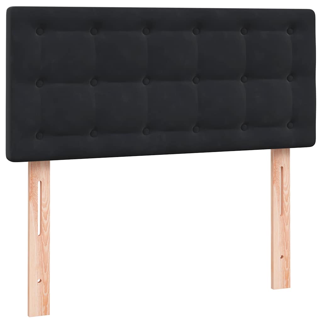 Boxspringbett mit Matratze Schwarz 80x210 cm Samt