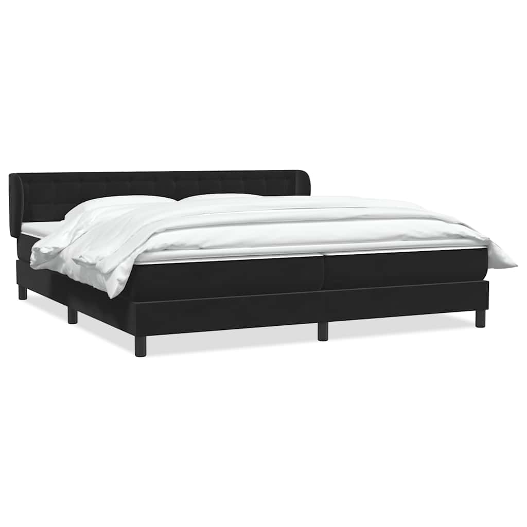 Boxspringbett mit Matratzen Schwarz 180x210 cm Samt