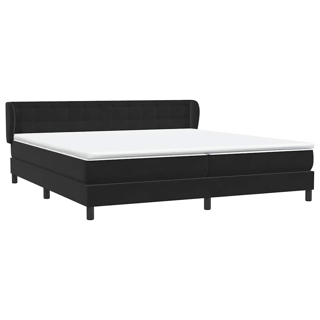 Boxspringbett mit Matratzen Schwarz 180x210 cm Samt