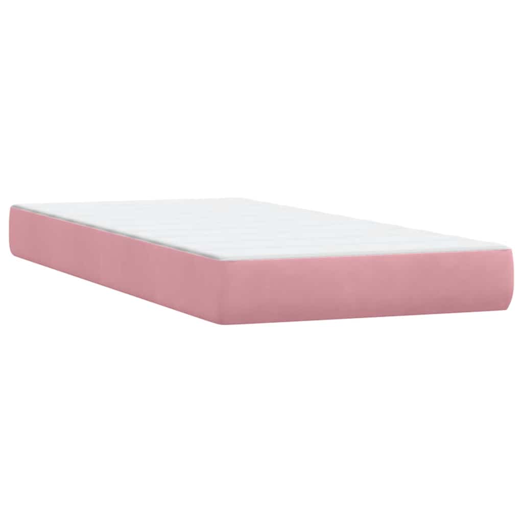 Boxspringbett mit Matratzen Rosa 180x210 cm Samt