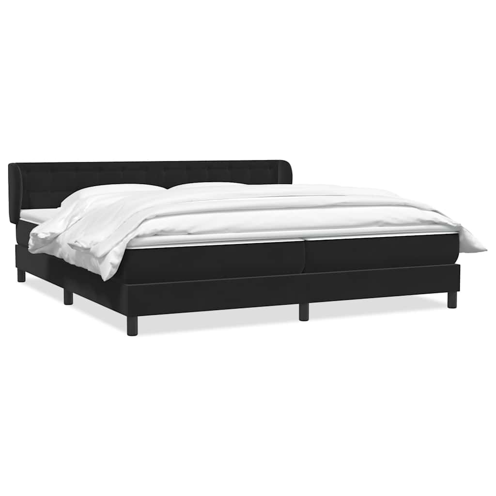 Boxspringbett mit Matratzen Schwarz 200x210 cm Samt