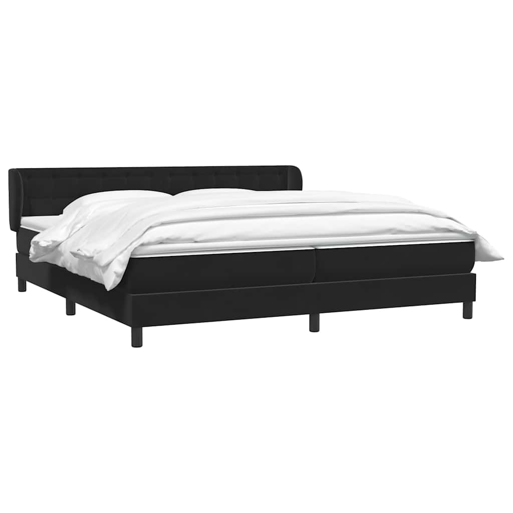 Boxspringbett mit Matratzen Schwarz 200x210 cm Samt
