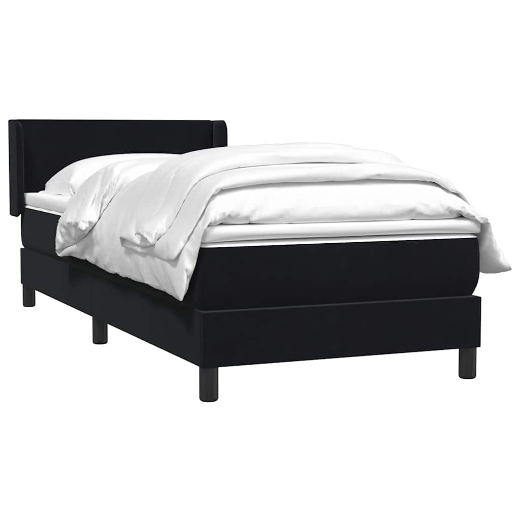 Boxspringbett mit Matratze Schwarz 80x210 cm Samt