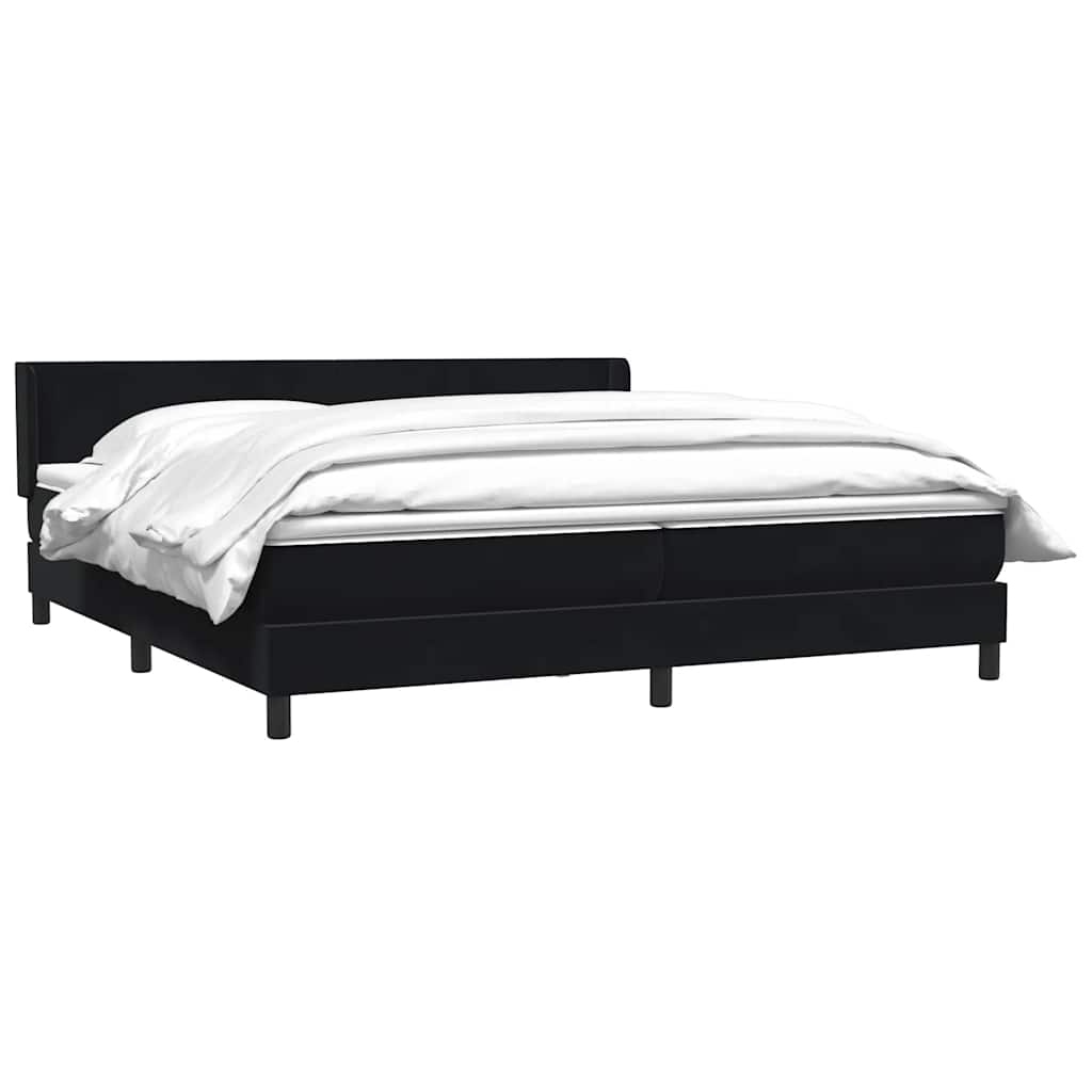 Boxspringbett mit Matratze Schwarz 200x210 cm Samt