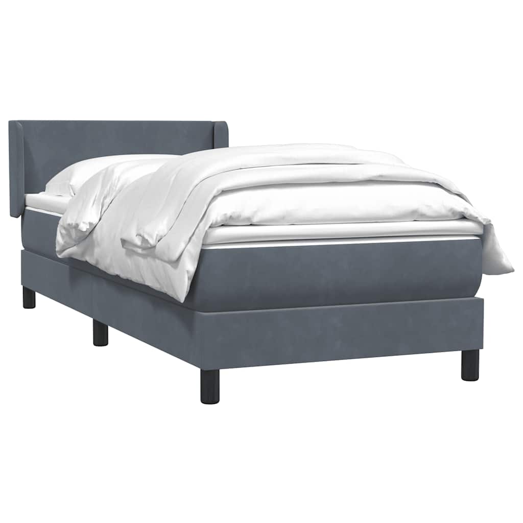 Boxspringbett mit Matratze Dunkelgrau 100x220 cm Samt