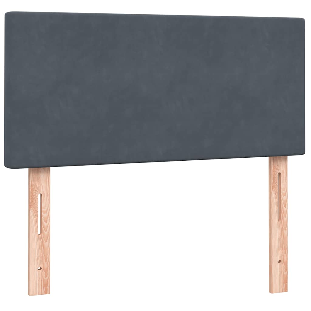 Boxspringbett mit Matratze Dunkelgrau 100x220 cm Samt
