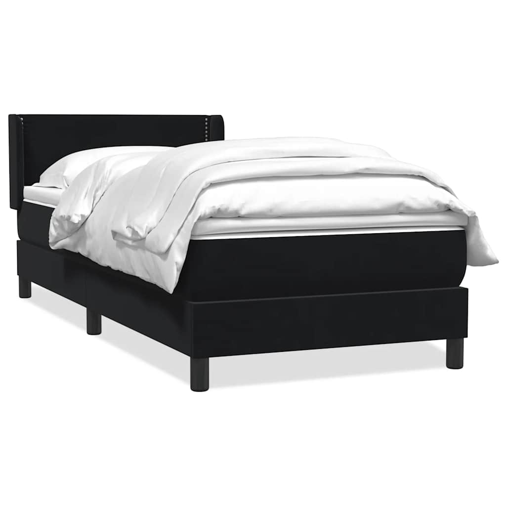 Boxspringbett mit Matratze Schwarz 80x220 cm Samt