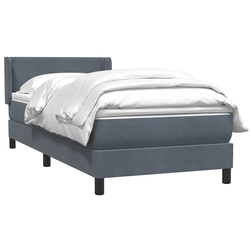 Boxspringbett mit Matratze Dunkelgrau 100x220 cm Samt