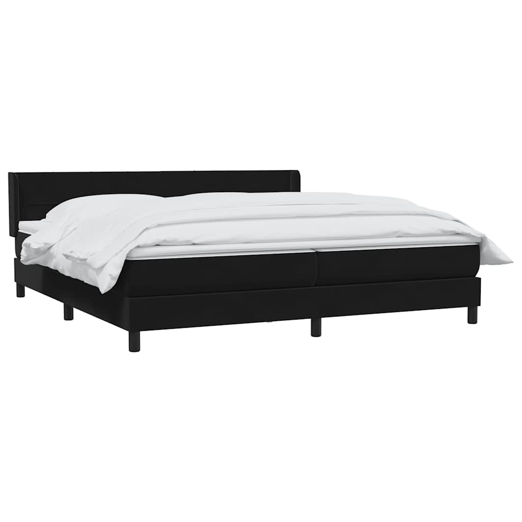 Boxspringbett mit Matratze Schwarz 200x210 cm Samt